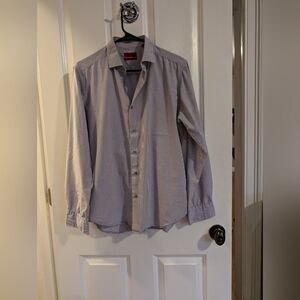 Purple checkered dress shirt